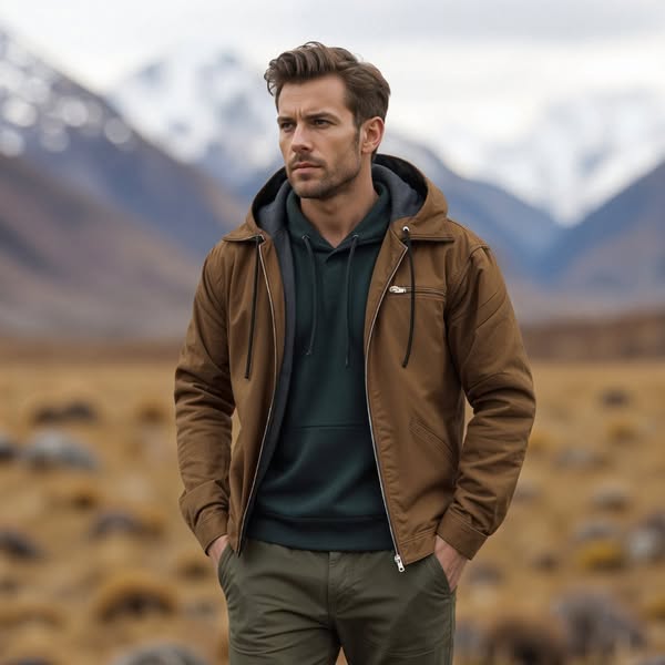 Nikolai | Men's Checked Classic Vintage Jacket with Zipper