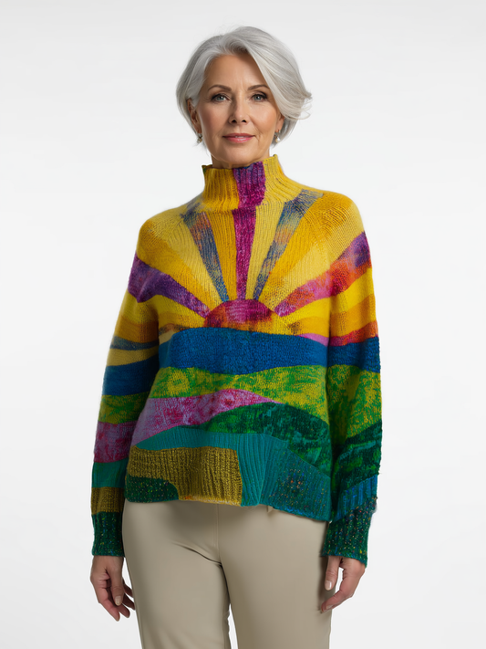Zella - Cheerful Colorful Turtleneck Sweater