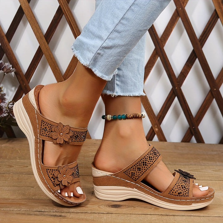 Delor | Women's Floral Wedge Sandal