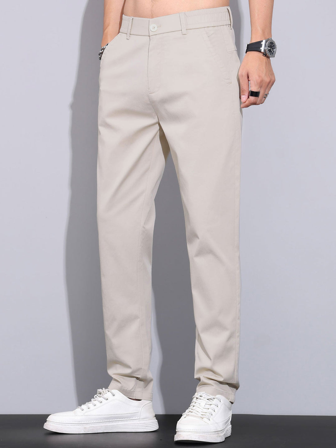 Men's Short Sleeve Zip Polo & Elastic-Waist Straight-Leg Pants Set