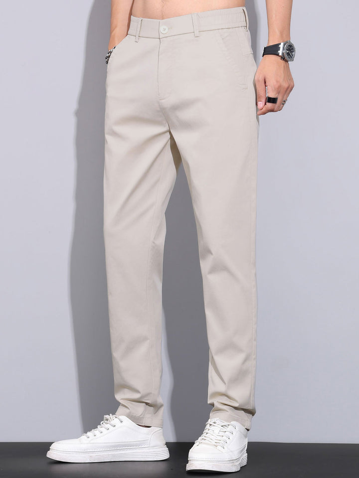 Men's Short Sleeve Zip Polo & Elastic-Waist Straight-Leg Pants Set