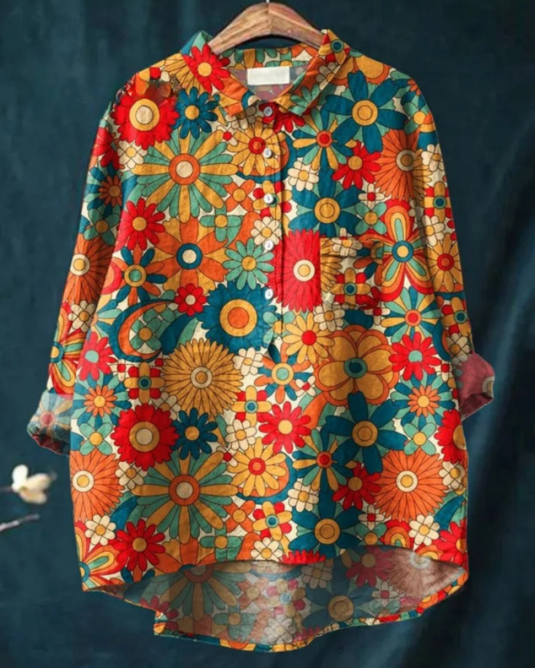 Jaclynn | Floral Shirt with Ruffle