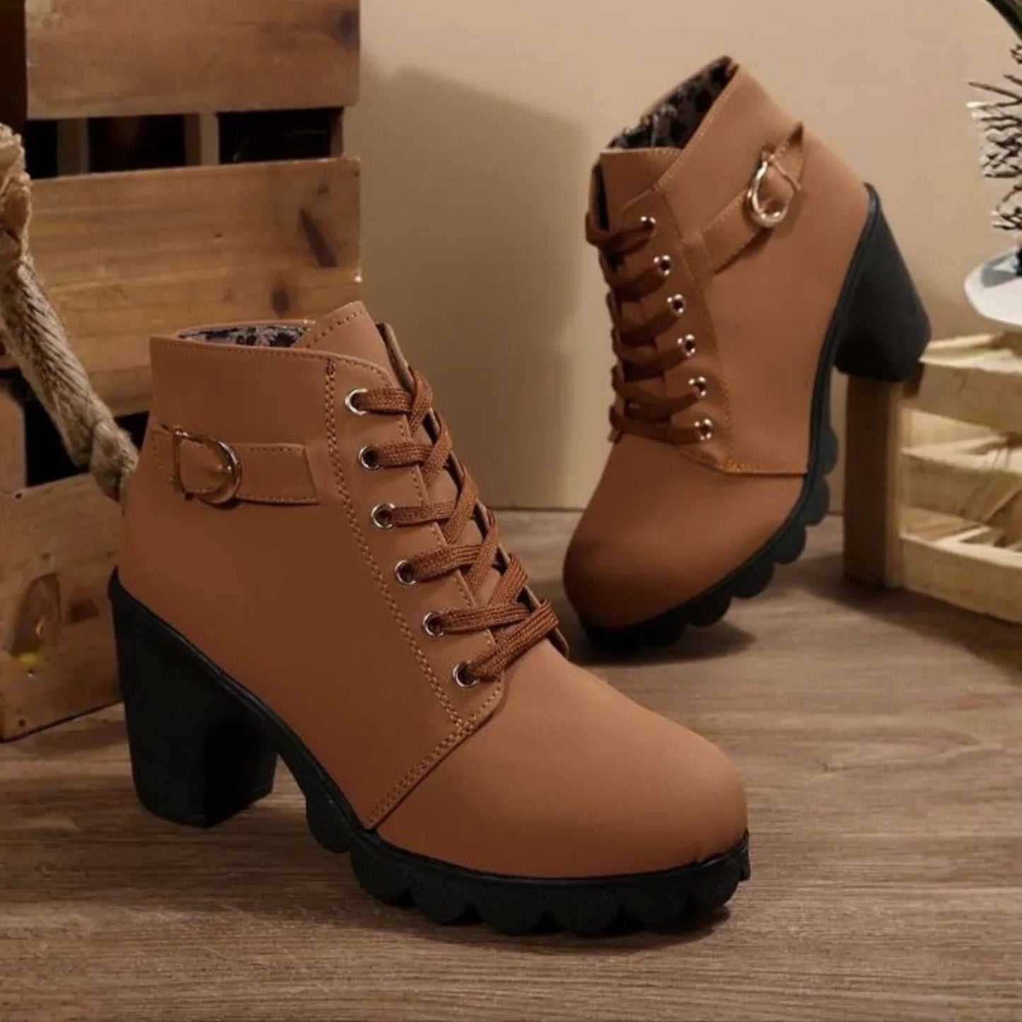 Mina™ - Stylish Lace-Up Ankle Boots