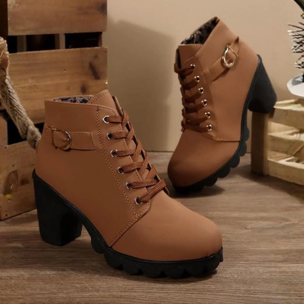 Mina™ - Stylish Lace-Up Ankle Boots