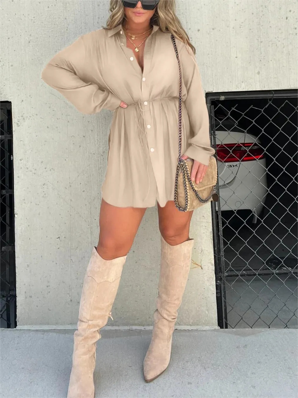 Jessica - Trendy Satin Romper Dress