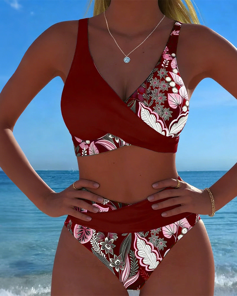 Fiorella | Women's Floral Bikini with V-Neck