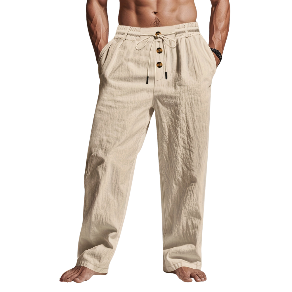 Larry | Men's Tailored Drawstring Pants with Buttons
