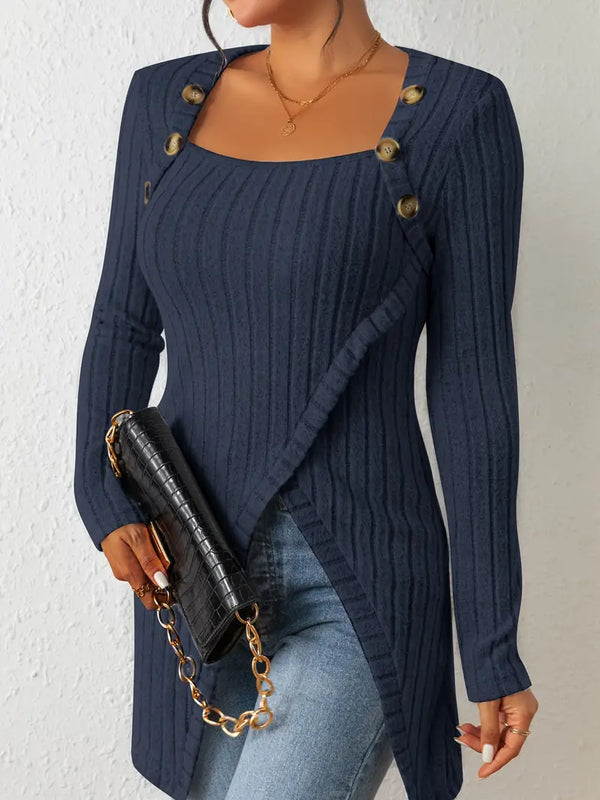 Julia™ - Trendy Ribbed Asymmetrical Top
