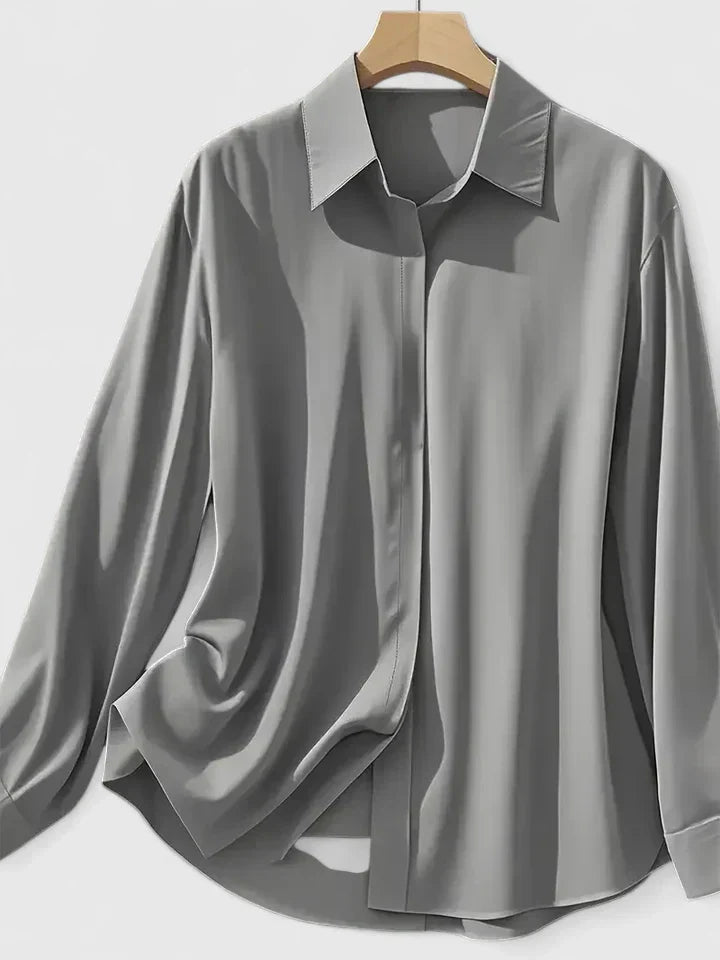 Ellen | Women's Long Sleeve Elegant Button-Down Top with Buttons