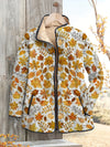 Women's Vintage Autumn Leaf Print Quilted Jacket