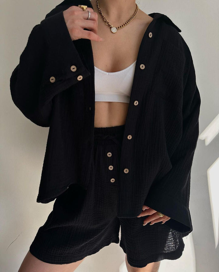 Espera | Women's Oversized Breezy Two-Piece Set with Pockets