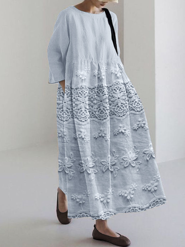 Thalina™ - Lace Printed Dress