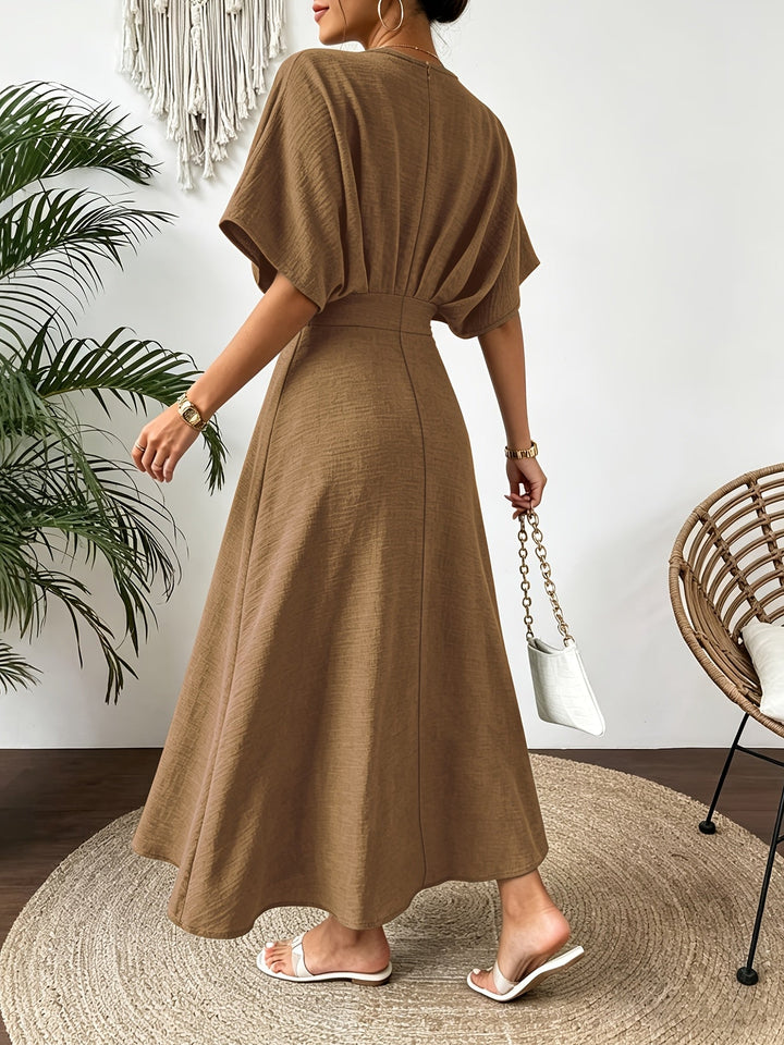 Women's V-Neck Midi Dress