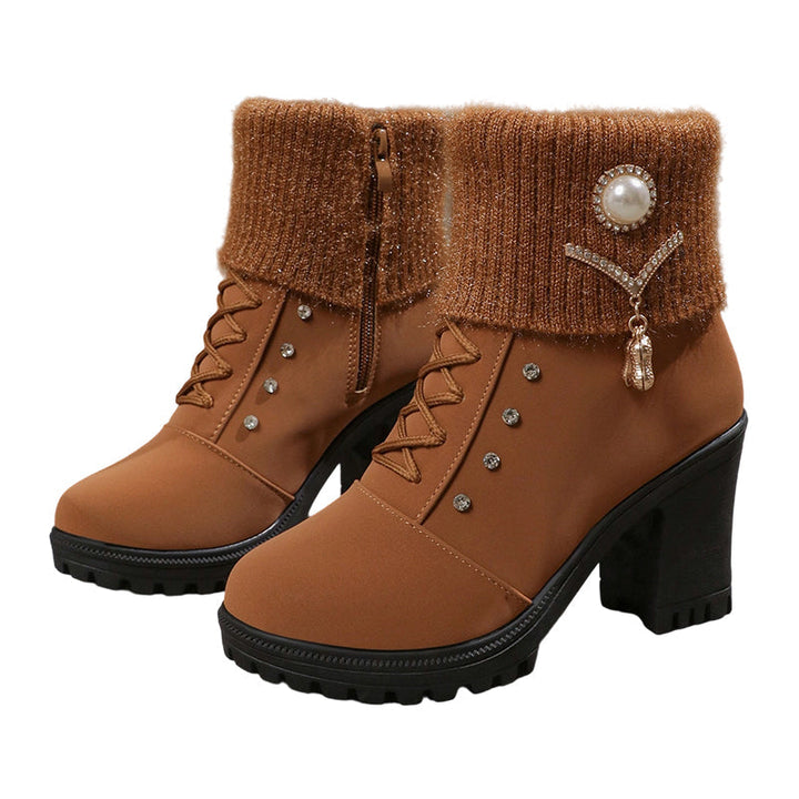 Alana | Women's Chunky Heeled Boots with Zipper