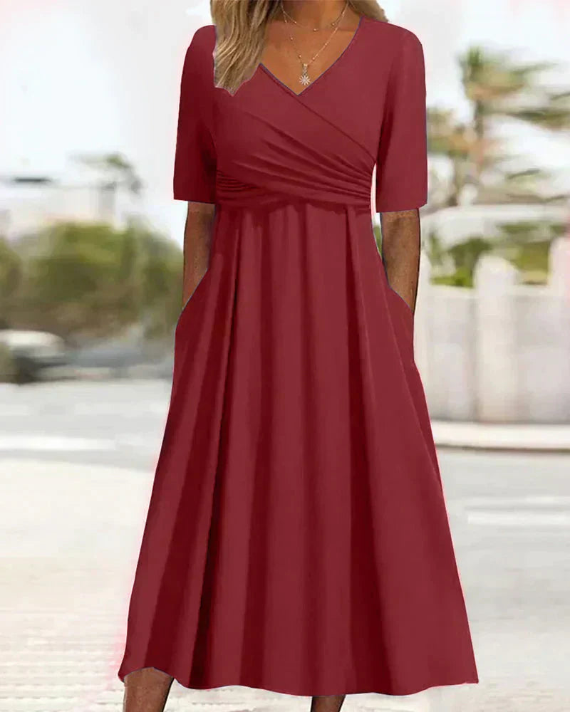 Annabelle - Short-Sleeved Crossover Dress