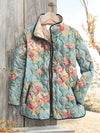 Women's Jacket with Beautiful Floral Pattern, Quilted
