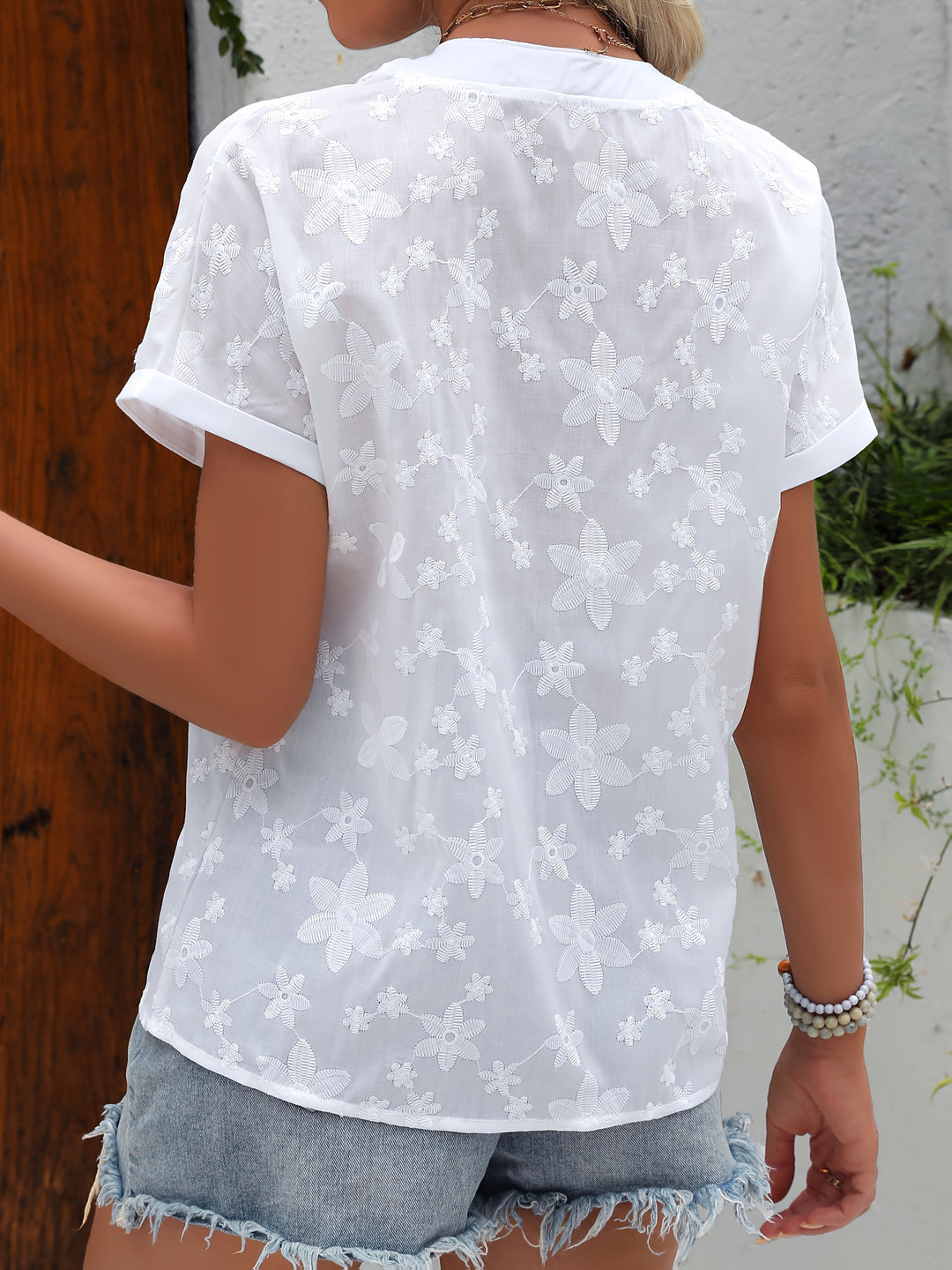 Dafne | Women's V-Neck Summer Floral Loose Shirt
