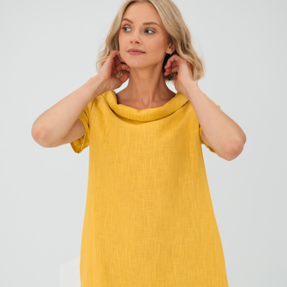 Women's Short Sleeve Mini Dress with Pockets