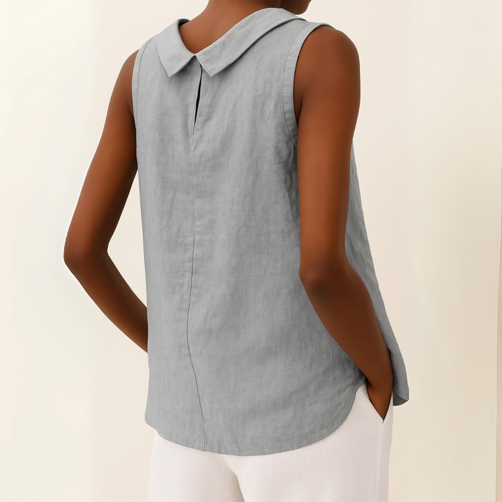 Maria™ | Stylish Sleeveless Top with Elegant Roll Collar