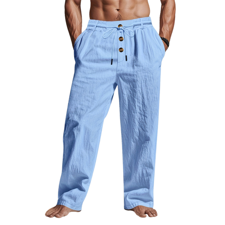 Larry | Men's Tailored Drawstring Pants with Buttons