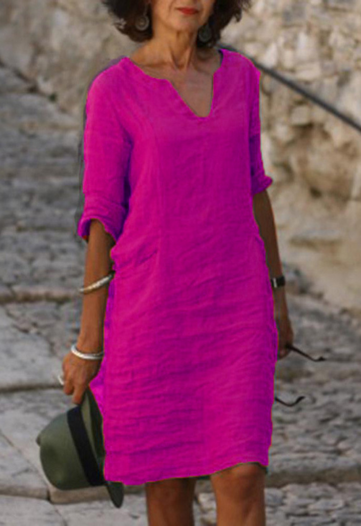 Elvy | Women's Sleek V-Neck Dress