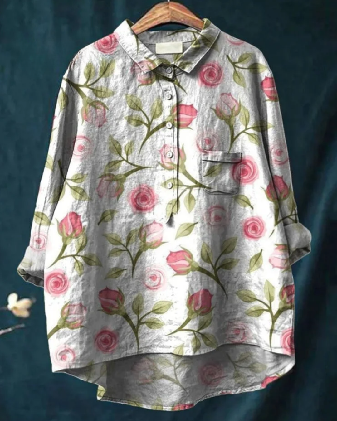 Jaclynn | Floral Shirt with Ruffle