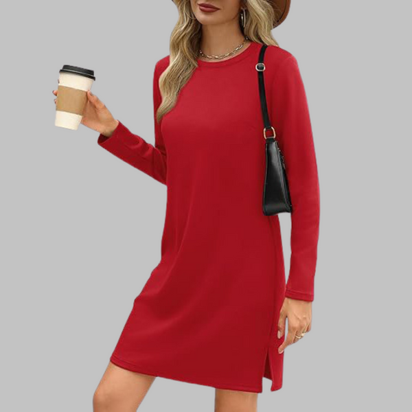 Talia™ – Casual Long Sleeve Round Neck Mini Dress