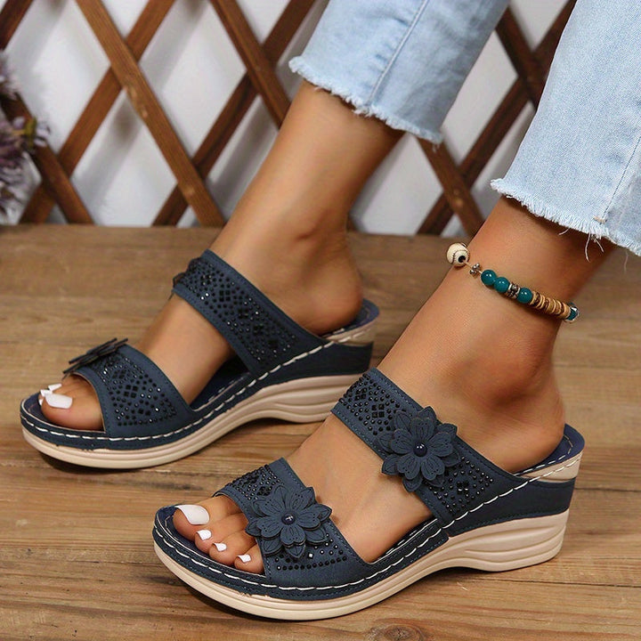 Delor | Women's Floral Wedge Sandal