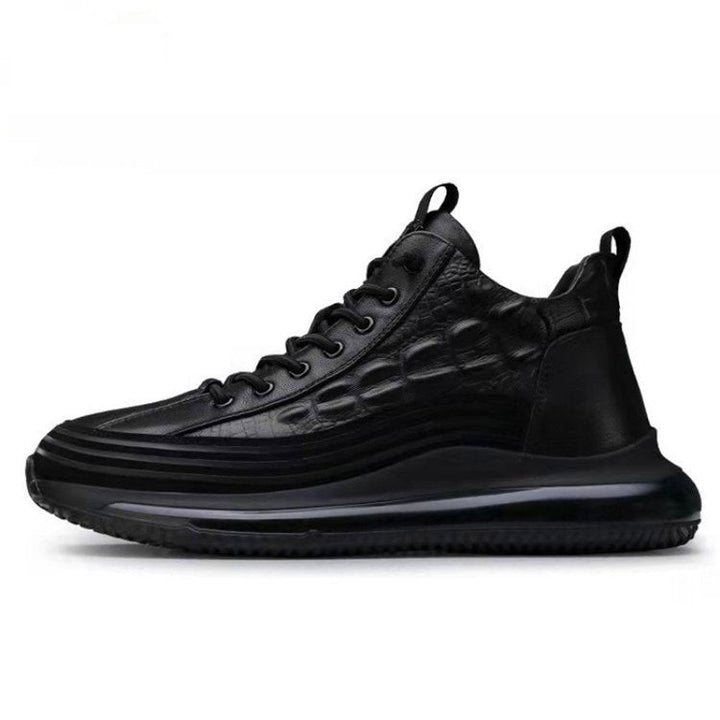 Men's Crocodile Print Lace-Up Sneakers