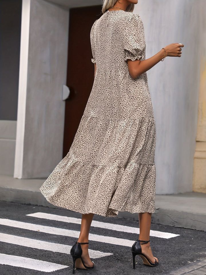 Harriet | Women's Mini Casual Round Neck Dress with Ruffle