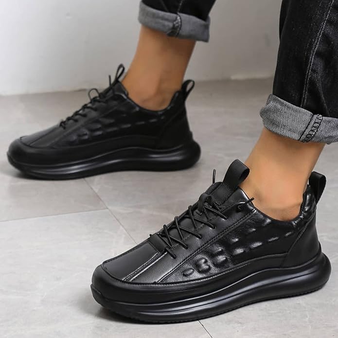 Men's Crocodile Print Lace-Up Sneakers