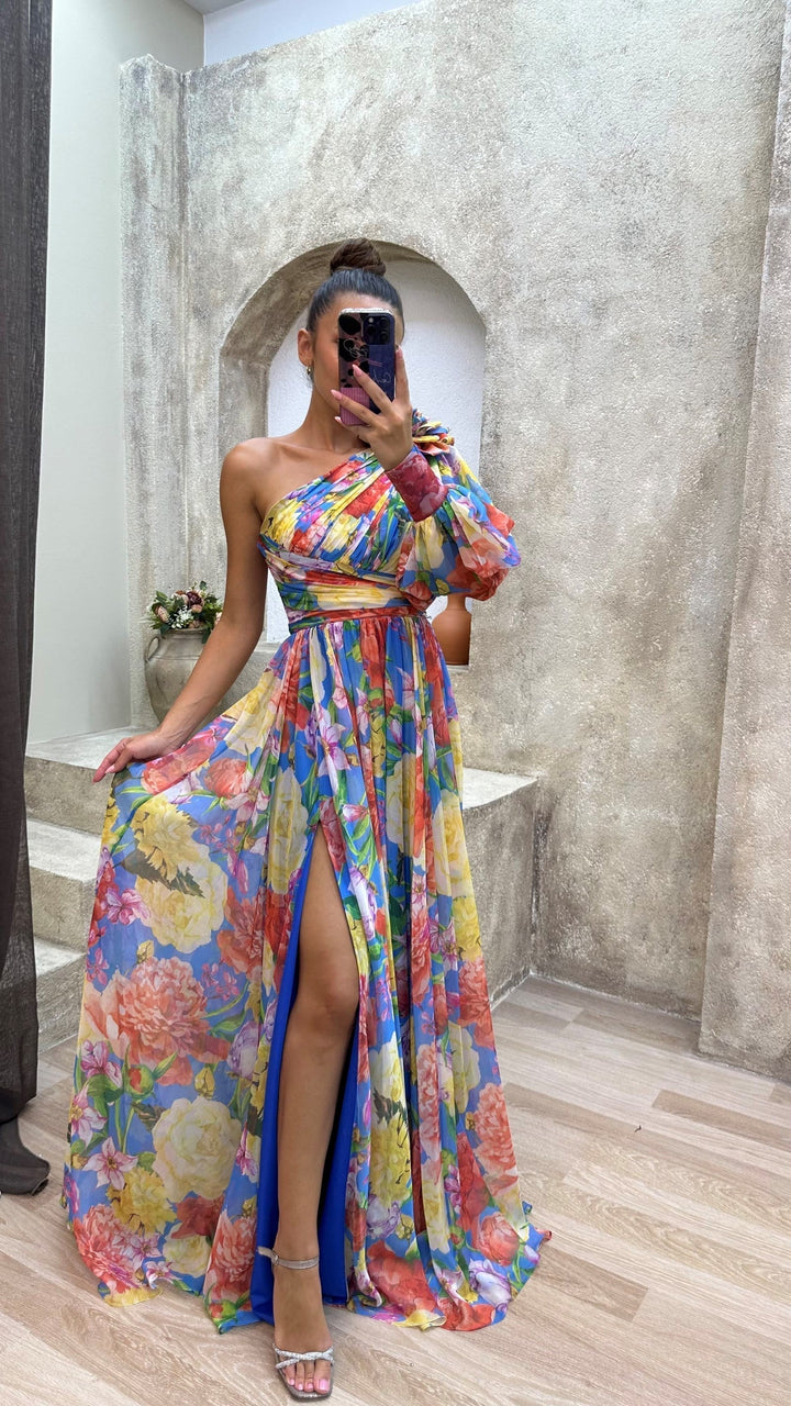 Whitney | Chic Flowing Shoulder Dress for Summer Occasions