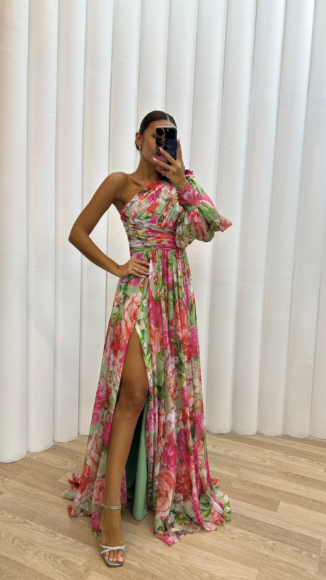 Whitney | Chic Flowing Shoulder Dress for Summer Occasions