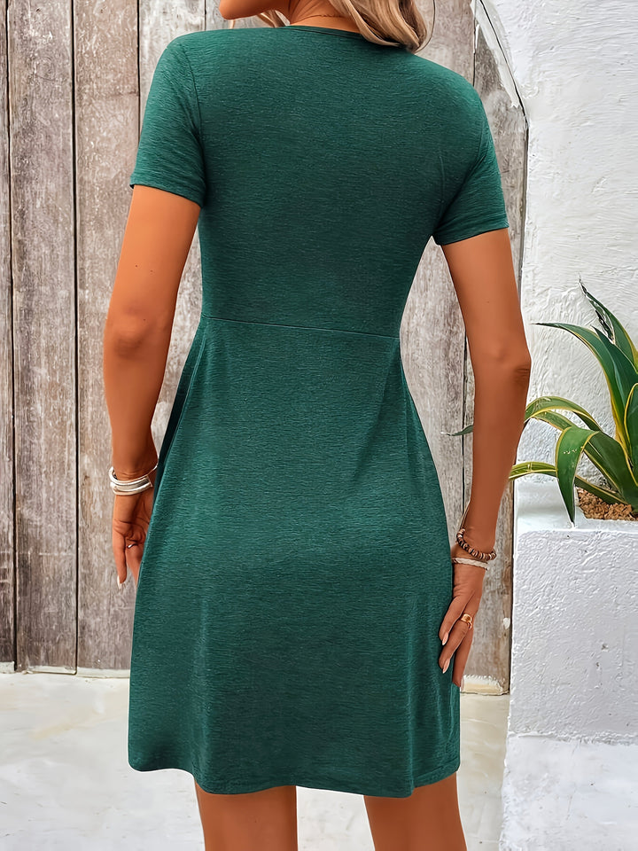 Feliz | Women's Mini Chic Twist Front V-Neck Dress