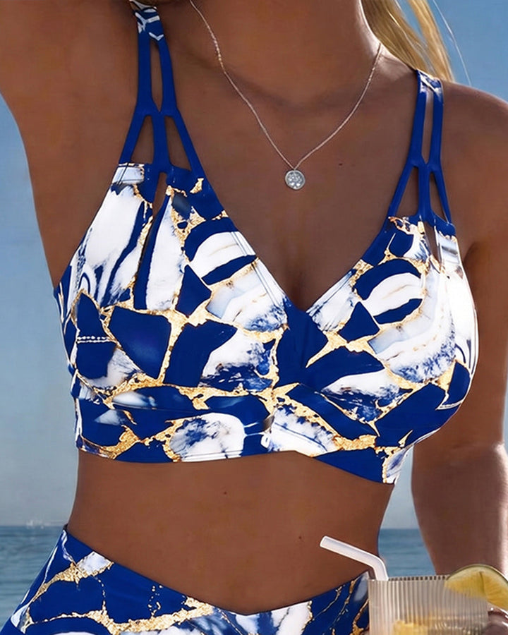 Luna | Women's V-Neck Printed Strap Bikini