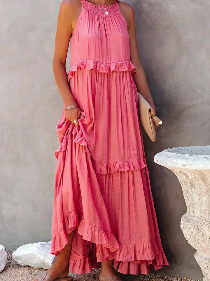 Landry | Women's Mini Chic Ruffle Trim Sleeveless Dress