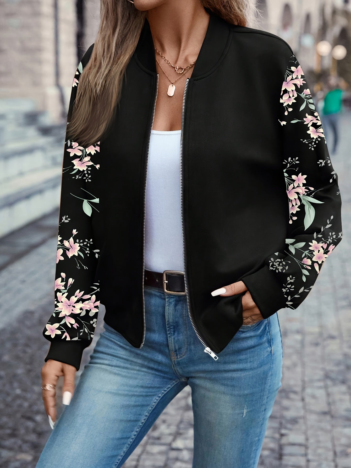 Thea™ - Trendy Floral Print Jacket