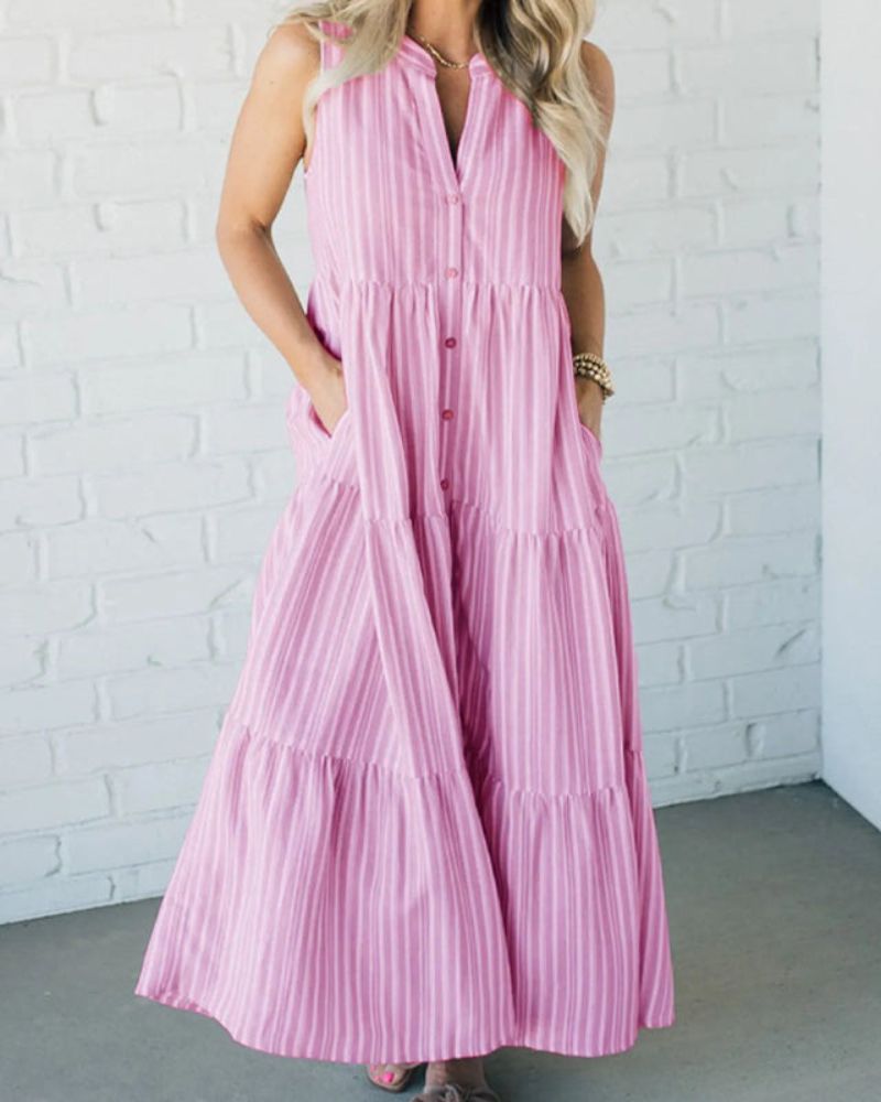 Carlin™ - Sleeveless Striped Dress