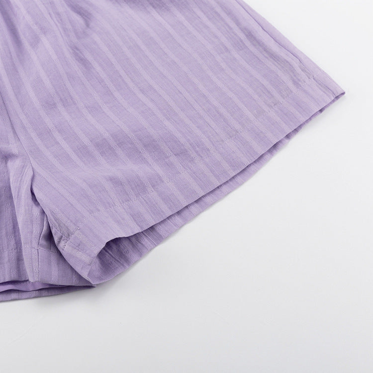 Yselia | Women's Breezy Button-Up and Shorts Set with Buttons