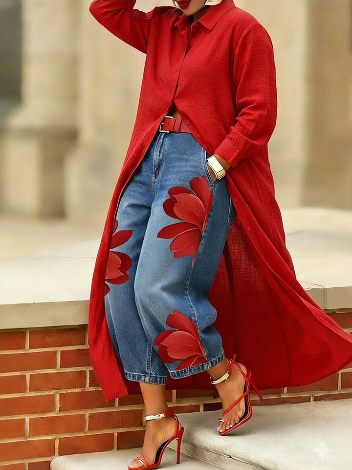 Sophia - Elegant Flower Pants