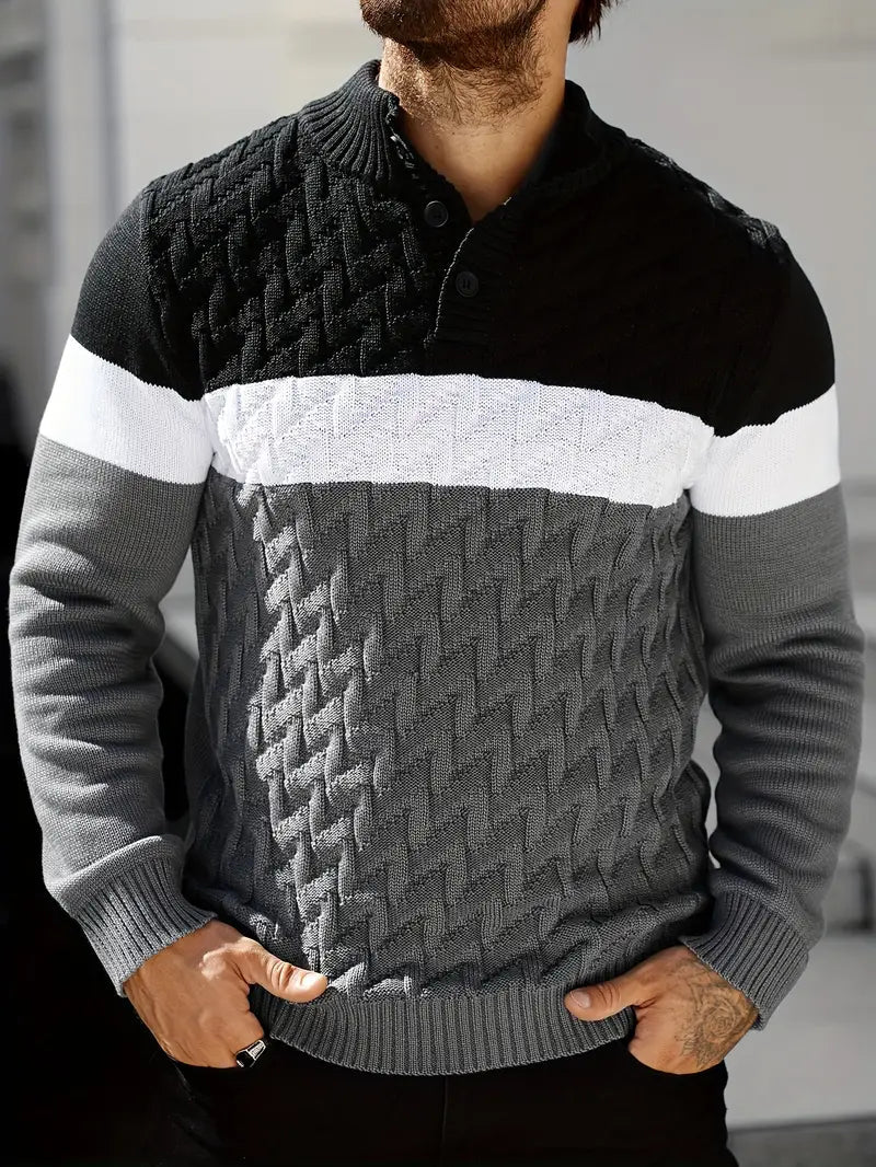 Brit & Boho™️ | The Atlas Henley Knit Sweater