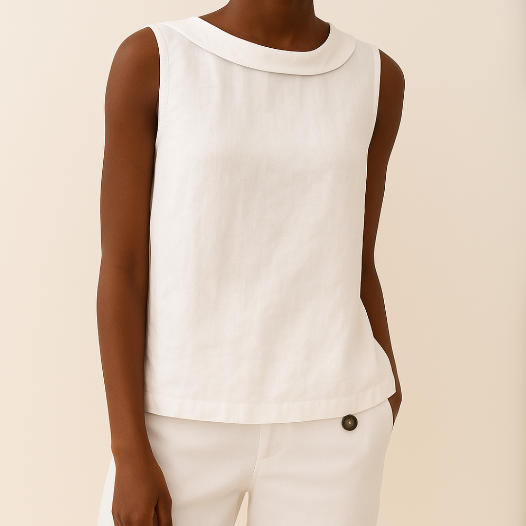 Maria™ | Stylish Sleeveless Top with Elegant Roll Collar