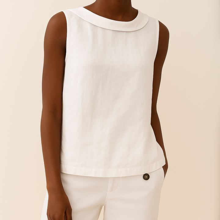 Maria™ | Stylish Sleeveless Top with Elegant Roll Collar