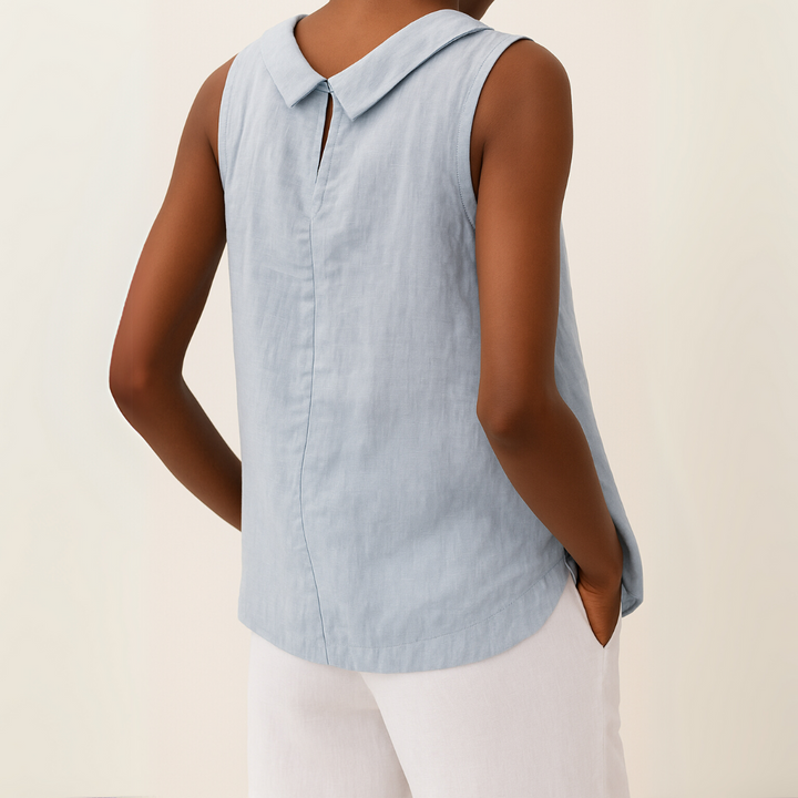 Maria™ | Stylish Sleeveless Top with Elegant Roll Collar