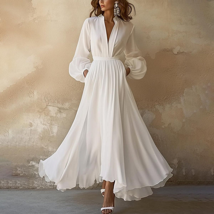Laura | Women's Vintage-Inspired V-Neck Maxi Dress