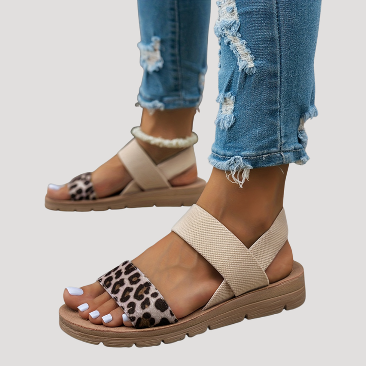 Women's Stylish Leopard Print Cross-Strap Flat Sandals for Ultimate Comfort