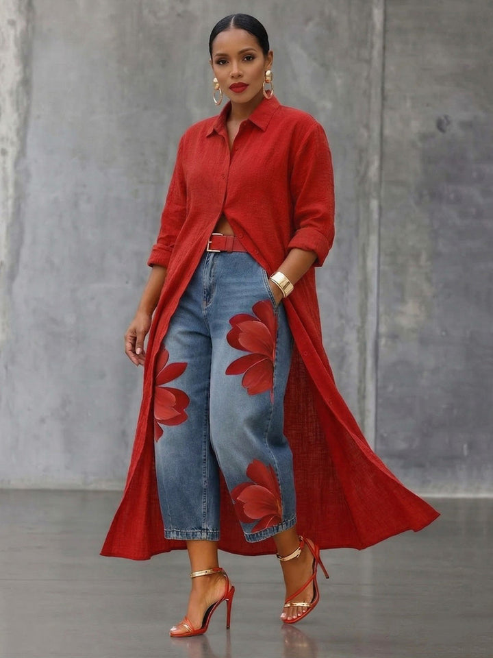 Sophia - Elegant Flower Pants