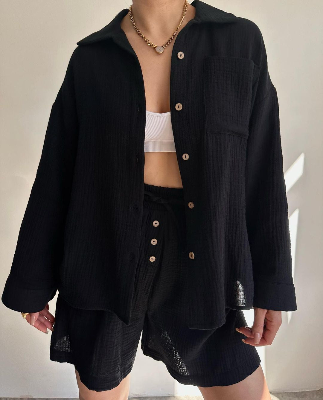 Espera | Women's Oversized Breezy Two-Piece Set with Pockets