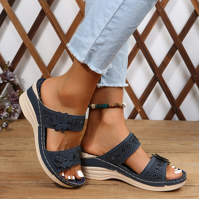 Delor | Women's Floral Wedge Sandal