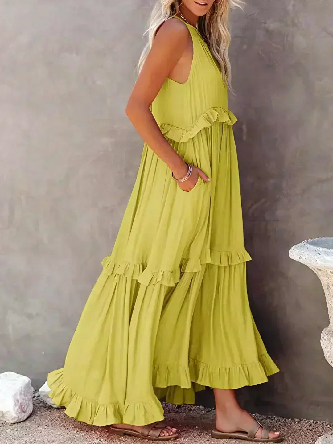 Sarah | Halter Ruffle Maxi Dress (Almost Sold Out)